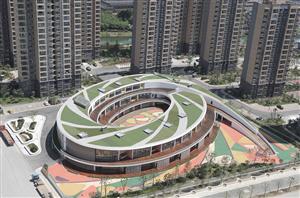 椭圆型螺旋环形建筑，无锡榭丽花园幼儿园